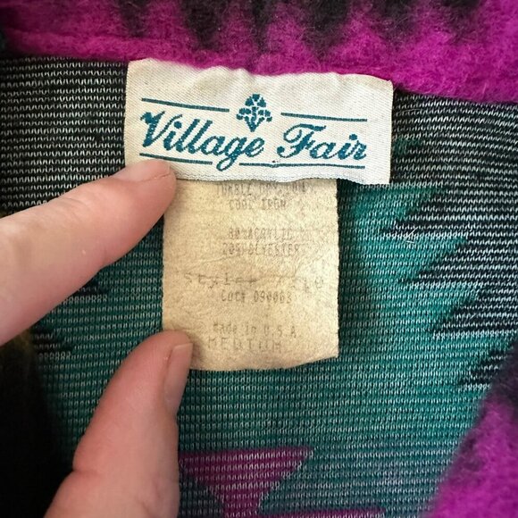 Vintage Village Fair Womens Size M Cardigan Jacket With Aztec Pattern & Pockets - Picture 5 of 7
